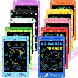 lot 23109 image: Party Favor 10 Pack LCD Writing Tablet for Kids, 8.5 Inch Colorful Doodle Board Drawing Pad, Educational Learning Travel Toys Birthday Gifts for Boys Girls Age 3 4 5 6 7 8 - Retail $167