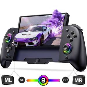 lot 23116 image: Spican Switch Controllers for Nintendo SwitchOLED Controller, Full-Size Switch Joy-pad for Better Handheld Mode, Switch Accessories Wireless Pro Controller with RGB LightBatteryTurboMacro4 Game Slot - Retail $36