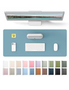 lot 24308 image: YSAGi Leather Desk Protector, Office Mat, Large Mouse Mat, Non-Slip PU Leather Blotter, Laptop Pad, Waterproof Writing Pad for Office and Home (Leaf Green, 23.6 x 13.8)