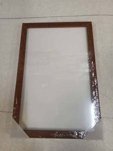lot 24311 image: Brown Oak Wood Picture Frame with Installation Hardware 7x11in - Retail $15