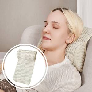 lot 24314 image: WdFour Headrest Memory Pillow, Support Cushions for Neck, Back or Leg for Sofas, Recliners, Office Chairs, Massage Chairs for Neck Pain Relief and Cervical Support. (Cream, 13 Wx5.5 Hx3 D, 1PC) - Retail $22