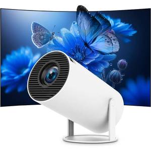 lot 24318 image: Mini Portable Projector 4K WiFi 6 BT 5.2 Upgraded Portable Projector Full HD Supported for Phone PC TV HDMI PS5 Laptop Auto Keystone Home Theater 180° Rotation Built-in App White - Retail $40
