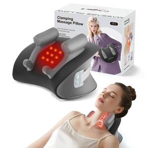 lot 24320 image: CRECAD Shiatsu Neck Massager with Heat, Electric Deep Tissue Kneading Massage Pillow with 10-Minute Timer for Full Body Muscle Pain Relief, Cordless Portable Cervical Traction Device (Black)