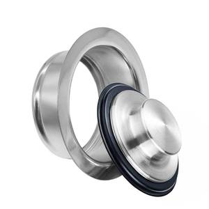 lot 24327 image: Joywayus 3.5 Universal Fit Sink Flange & Stopper Kit - Stainless Steel Brushed