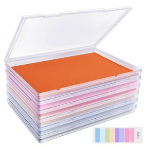 lot 24352 image: FAAYUCK 6 Pack Photo Storage Box, Fits 8 x 10 Photo, Large Plastic Scrapbook Paper Storage with Snap-Tight Latch, Photo Organizer for Protecting Photos, Crafts, Scrapbooks, Office Supplies, A4 Files - Retail $23