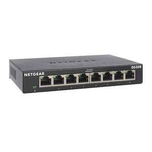 lot 24362 image: NETGEAR 8-Port Gigabit Ethernet Unmanaged Essentials Switch (GS308) - Home Network Hub, Office Ethernet Splitter, Plug-and-Play, Silent Operation, Desktop or Wall Mount - Retail $21