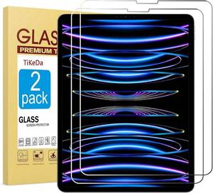 lot 30415 image: TiKeDa 2 Pack Screen Protector for iPad Pro 12.9 Inch Display 2022 & 2021 & 2020 & 2018 Release Tempered Glass Face ID & Apple Pencil Compatible Ultra Sensitive Case Friendly - Retail $8