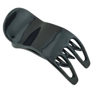 lot 30427 image: Parcelona French Simply Bear Paw Black Medium 3 Celluloid Side Slide In Jaw Yoga Hair Claw Clip Clamp for Women and Girls, Made in France - Retail $13