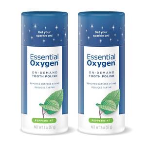 lot 30428 image: Essential Oxygen BR On-Demand Tooth Polish, Peppermint, White, 2 Ounce, Pack of 2 - Retail $24