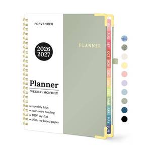 lot 30434 image: 2026 Planner, Forvencer Calendar Planner Weekly and Monthly, Jan 2026-Dec 2026, 8.5 X 11, Hardcover Agenda Book, Daily Journal Organizer with Inner Pocket, Notebook for Office School, A4, Green - Retail $11