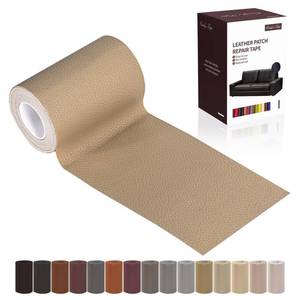 lot 30453 image: Leather Repair Patch Tape, Dark Beige 3 x 61 Inches Self Adhesive Leather Repair Kit for Furniture, Car Seat,Vinyl Leather Repair Kit for Office Chairs,Couch,Sofa, Luggage - Retail $9