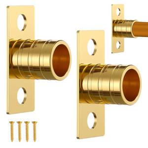 lot 30470 image: Pelopy 2 Pcs Inside Mount Curtain Rod Bracket 38 Bracket Set for 38 Rodding (Brass) - Retail $13