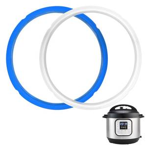 lot 30481 image: 2 Pack Sealing Ring 6qt for Instant Pot Sealing Ring for 6 & 5qt Insta Pot, Food-grade Silicone Seal Rings Replacement for Instant Pot 6 Quart, Gasket for Instantpot Sealing Ring 6 qt Clear, Blue - Retail $7