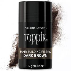 lot 30486 image: Toppik Hair Building Fibers, Dark Brown, 12g Fill In Fine or Thinning Hair, Instantly Thicker, Fuller Looking, 9 Shades for Men & Women, Keratin Protein Formula - Retail $25