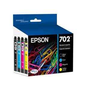 lot 30497 image: EPSON 702 DURABrite Ultra Ink Standard Capacity Black & Color Cartridge Combo Pack (T702120-BCS) Works with WorkForce Pro WF-3720, 3730, 3733 - Retail $71