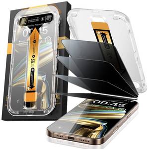 lot 30795 image: MRGLAS 4-Pack TOP 9H Glass for iPhone 16 Pro Max Privacy Screen Protector Auto Alignment Kit 10X Military Protection, 100% Anti Spy UNBREAK Tempered Glass 6.9 inch Longest Durable Case-Friendly - Retail $23