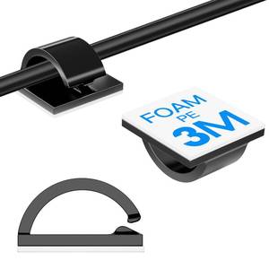 lot 30802 image: 120Pcs Adhesive Cable Clips, Black Small, Cord Holder, Cord Clips for Dash cam, Ethernet Cable, Christmas Lights, USB, Phone Chargers, The Wall, Desk, nightstand, Car - Retail $8