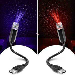 lot 30809 image: Hortsun 2 Pack USB Star Projector Night Light Adjustable Romantic Projector Car Interior Roof Lights Portable LED Night Star Lamp Atmosphere Decorations for Ceiling, Bedroom, Party - Retail $8