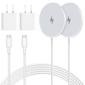 lot 30810 image: Magnetic Wireless Charger 2Pack Apple 10FT Magsafe Charger,Fast Mag-Safe Charging Wireless iPhone Charger Pad with Charging Plug for iPhone 16Pro Max16Pro16Plus15Pro Max15141312AirPods3Pro 2 - Retail $40