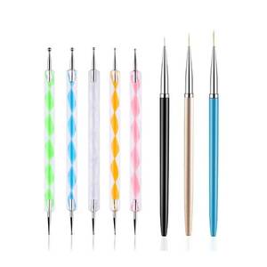 lot 30818 image: FULINJOY 4PCS Dotting Pens with 3 PCS Nail Painting Brushes, Nail Art Design Tools - Retail $5
