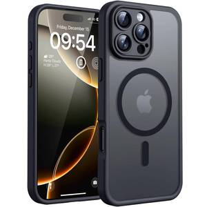 lot 30830 image: TOCOL for iPhone 16 Pro Case, Full Camera Protection, Compatible with Magsafe, Drop Protection, Translucent Magnetic Matte Phone Case for iPhone 16 Pro 6.3 inch (Black) - Retail $10