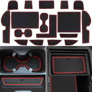 lot 30838 image: LOCOY Center Console Liner for Honda CRV Accessories 2023 2024 2025 2026, for CR-V Cup Holder Mat, Door Slot Pad, Coaster Trim, Non-Slip Dust Interior, Custom Rubber Decoration Insert (16pcs, Red) - Retail $21