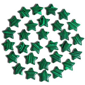 lot 30848 image: QINJIEJIE 9 PCS Malachite Star Crystals Healing Stones Mini Crystal Cute Polished Pocket Stone Thumb Star Gemstones Set Bulk Wholesale Reiki Energy Balancing Star Decor Christmas Day Gifts for Women - Retail $15