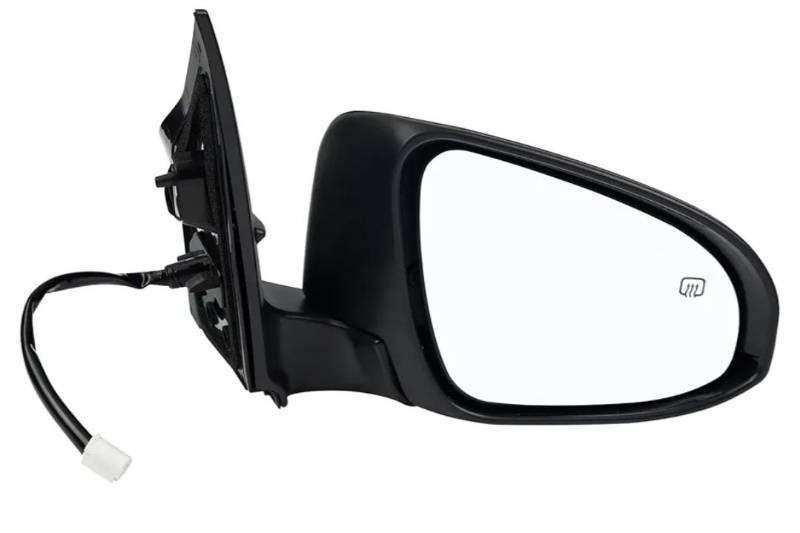 lot 36792 image: Passenger Side Mirror Assembly Compatible with Toyota Corolla 2014-2019 Heated Power Adjustable Glass Replace 8791002F90, 8791002F91, TO1321294, 8791002947 Black (5Pin Right) - Retail $45