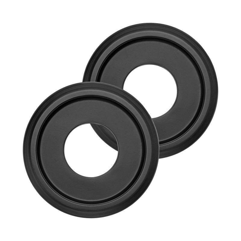 lot 57064 image: 2 Pack Molded PU Ceiling Medallion for Light Fixtures and Pendants, 10 OD x 4 ID x 1 P (Fits Canopies up to 7-14) Black - Retail $22