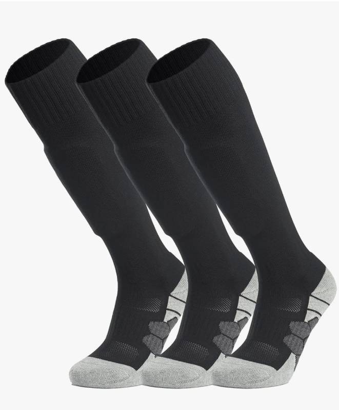 lot 57129 image: Knee High Soccer Socks (135 Pair) Team Sport Cushion Athletic Socks for Kids Youth Adult - Retail $12