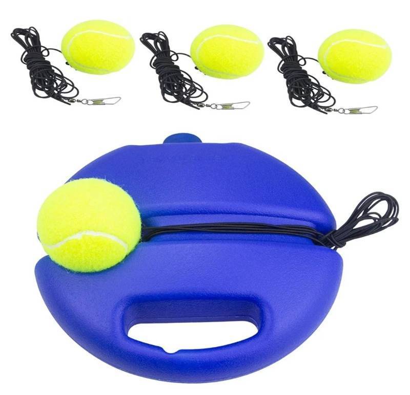 lot 57215 image: Tennis Rebound Ball & Trainer Kit with 4 Balls & 4 Elastic Ropes  - Retail $21
