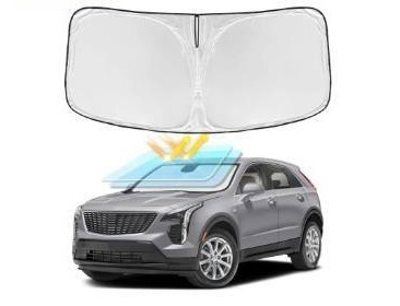 lot 36852 image: for Cadillac XT4 2019-2025 2026 Windshield Sun Shade - 4 Layers Car Sunshades for Front Windows Shade Cover Custom Fit XT4 Sun Visor 250T Retractable Shade Blocks UV Rays Car Accessories - Retail $20
