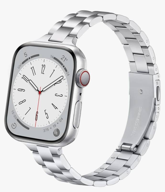 lot 36959 image: Thin Stainless Steel Bands Compatible with Apple Watch 38mm 40mm 41mm 42mm 44mm 45mm 46mm for Women, Metal Straps for iWatch Series 11 10 9 8 7 6 5 4 3 2 1 SE - Retail $13
