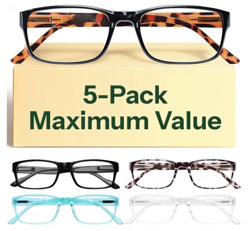 lot 46009 image: 1.0 Professional Reading Glasses for All Day - Computer Readers with Blue Light Protection - Value Pack - Retail $19