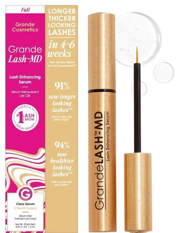 lot 46024 image: Grande Cosmetics GrandeLASH-MD Lash Enhancing Serum - Peptide & Vitamin Infused Formula for Longer, Thicker, Fuller Looking Lashes - Ophthalmologist Tested, Cruelty-Free - Retail $68