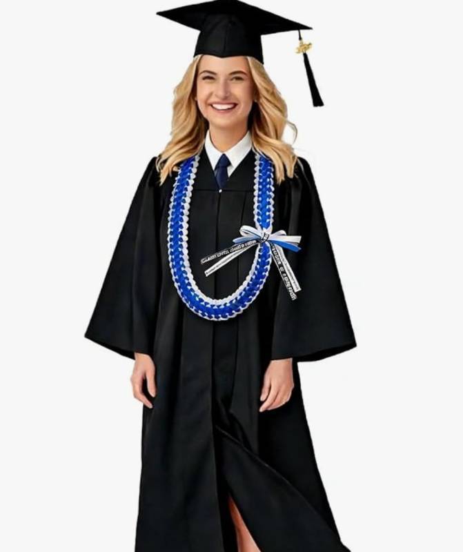 lot 46062 image: Graduation Ribbon Lei Double Braided Garland Graduation Gift Party Accessories - Retail $14