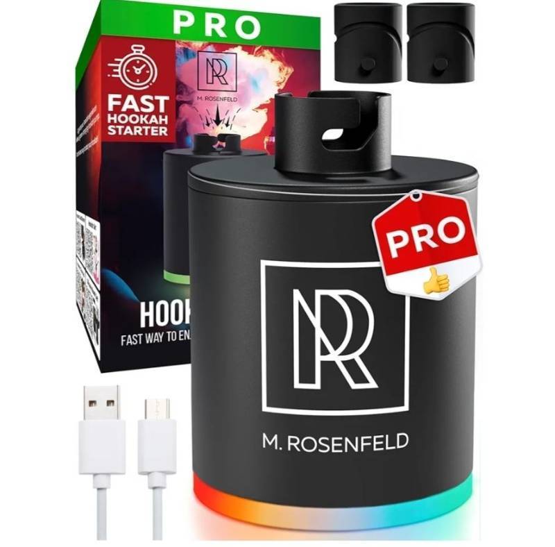 lot 46072 image: PRO Hookah Starter Pump - Hookah Pump Starter with 1300 mAh Rechargeable Battery - Portable Electric Hooka Blower & Vacuum Starter - Mini Air Pump with LED Light, Quiet & Efficient - Retail $30