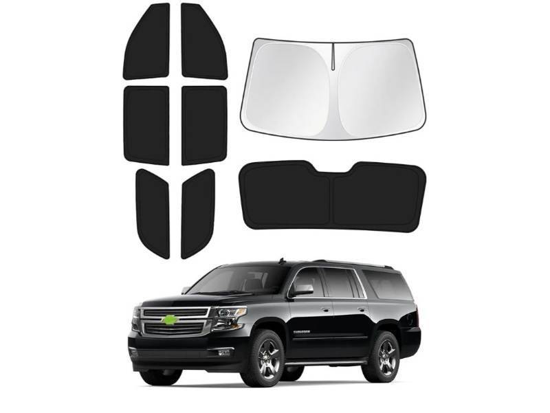 lot 57482 image: Sunshades for 2021-2025 2026 GMC Yukon XLChevy Suburban Accessories Windshield Sun Shade Side Rear Window Shade Cover Sun Visor Shield Privacy Protection Keep Vehicle Cool Black  - Retail $69