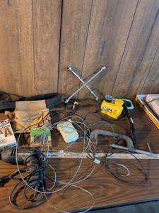 lot 42 image: Mixed Tools and Equipment Collection with Air Compressor