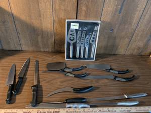 lot 44 image: Kitchen Knife Collection with Cheese Markers and Fillet Knives
