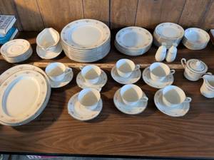 lot 54 image: Noritake Ivory China Patricia Pattern Complete Dinnerware Set some may have chips on them