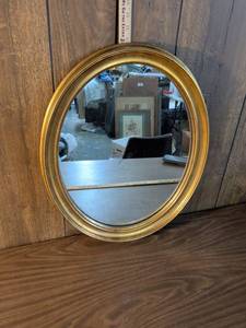 lot 158 image: Gold Framed Oval Wall Mirror