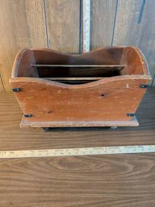 lot 159 image: Wooden Desktop Organizer with Multiple Compartments
