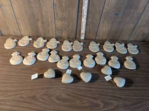lot 179 image: Christmas Ornaments Santa Claus and Heart Shaped Ceramic Collection