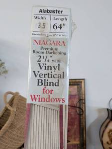 lot 196 image: Niagara 64 Inch Alabaster Vinyl Vertical Window Blind