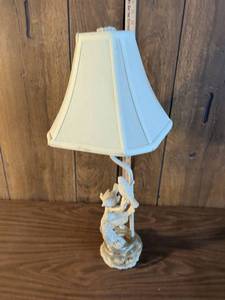 lot 212 image: Decorative Bird Table Lamp with Fabric Shade