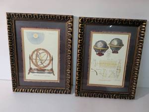 lot 257 image: Framed Astronomical Scientific Prints Set of Two