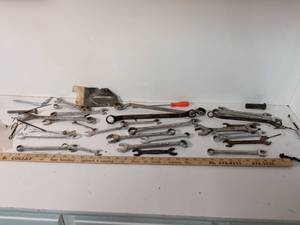 lot 259 image: Mixed Hand Tool Lot with Wrenches and Implements