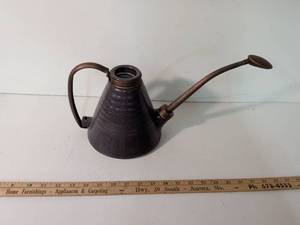 lot 300 image: Copper and Dark Brown Ceramic Watering Can