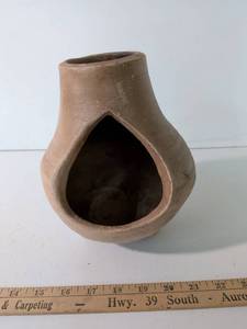 lot 314 image: Clay  Burner with Teardrop Opening